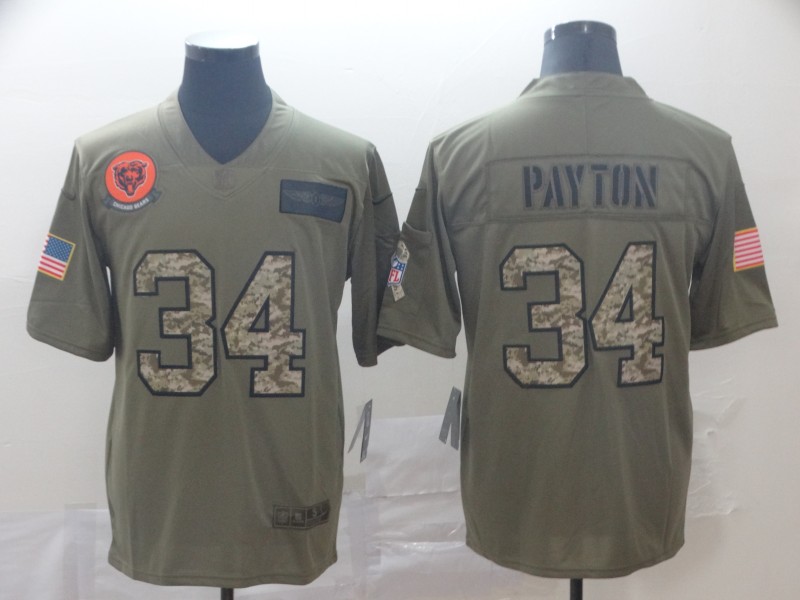 Men's Chicago Bears Walter Payton #34 Brown Team Jersey